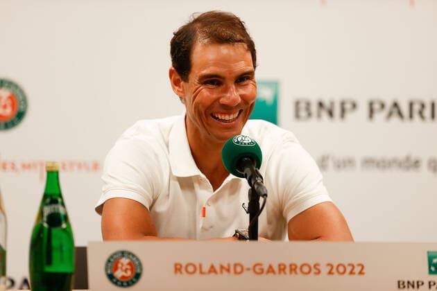 20.05.2022, Tennis, French Open 2022 Roland-Garros, FRA, Paris, Roland Garros, Pressekonferenz Bild: v. li. Rafael Nadal (ESP) Copyright: HMBxMedia AntonioxBorga