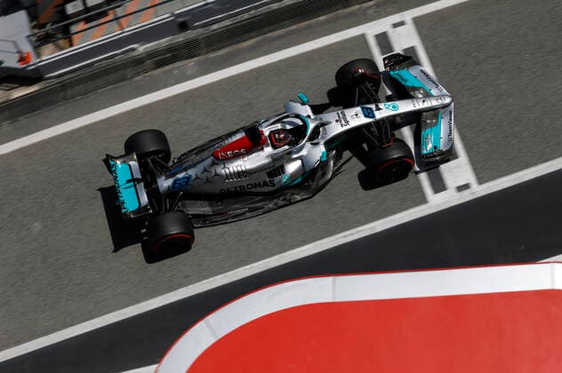 63 George Russell (GBR, Mercedes-AMG Petronas F1 Team), F1 Grand Prix of Spain at Circuit de Barcelona-Catalunya on May 20, 2022 in Barcelona, Spain. (Photo by HOCH ZWEI) Barcelona Spain