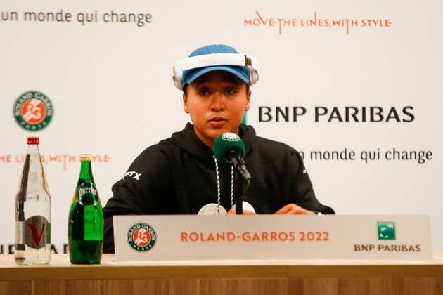 20.05.2022, Tennis, French Open 2022 Roland-Garros, FRA, Paris, Roland Garros, Pressekonferenz Bild: v. li. Naomi Osaka (JPN) Copyright: HMBxMedia AntonioxBorga