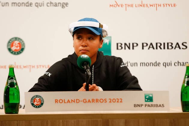 20.05.2022, Tennis, French Open 2022 Roland-Garros, FRA, Paris, Roland Garros, Pressekonferenz Bild: v. li. Naomi Osaka (JPN) Copyright: HMBxMedia AntonioxBorga