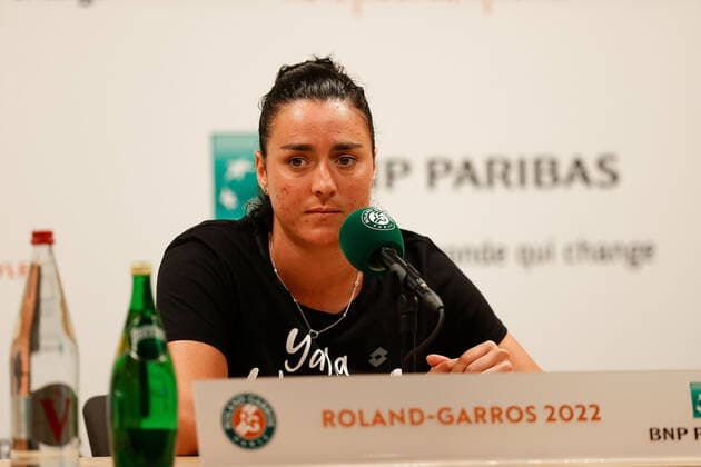 20.05.2022, Tennis, French Open 2022 Roland-Garros, FRA, Paris, Roland Garros, Pressekonferenz Bild: v. li. Ons Jabeur (TUN) Copyright: HMBxMedia AntonioxBorga