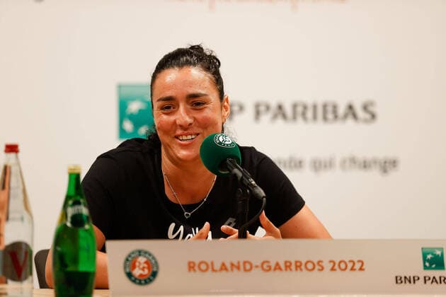 20.05.2022, Tennis, French Open 2022 Roland-Garros, FRA, Paris, Roland Garros, Pressekonferenz Bild: v. li. Ons Jabeur (TUN) Copyright: HMBxMedia AntonioxBorga