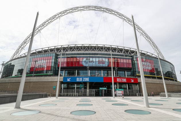 Mandatory Credit: Photo by James Marsh Shutterstock (12948656b) Wembley Stadium, before the Sky Bet League One Playoff Final, Papa Johns Branding Sunderland v Wycombe Wanderers, EFL Sky Bet League One, Final, Football, Wembley Stadium, London, UK - 21 May 2022 EDITORIAL USE ONLY No use with unauthorised audio, video, data, fixture lists, club league logos or live services. Online in-match use limited to 120 images, no video emulation. No use in betting, games or single club league player publications. Sunderland v Wycombe Wanderers, EFL Sky Bet League One, Final, Football, Wembley Stadium, London, UK - 21 May 2022 EDITORIAL USE ONLY No use with unauthorised audio, video, data, fixture lists, club league logos or live services. Online in-match use limited to 120 images, no video emulation. No use in betting, games or single club league player publications. Copyright: xJamesxMarsh Shutterstockx 12948656b