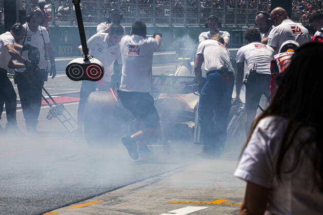 SCHUMACHER Mick (ger), Haas F1 Team VF-22 Ferrari, portrait brake problem in FP3 during the Formula 1 Pirelli Grand Premio de Espana 2022, 6th round of the 2022 FIA Formula One World Championship, WM, Weltmeisterschaft on the Circuit de Barcelona-Catalunya, from May 20 to 22, 2022 in Montmelo, Spain - F1 - SPANISH GRAND PRIX 2022 DPPI Panoramic  00122015_GOOD9861.JPG_