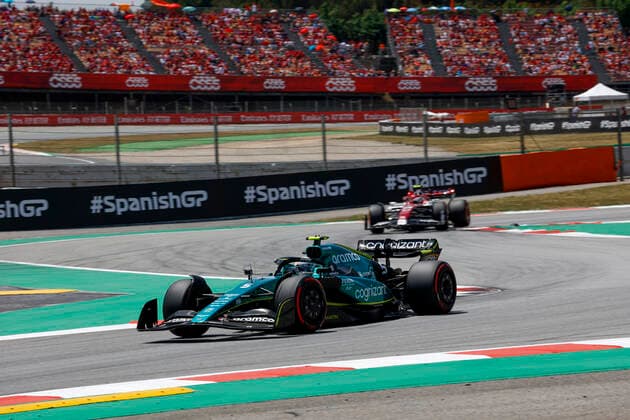 5 Sebastian Vettel (DEU, Aston Martin Aramco Cognizant F1 Team), F1 Grand Prix of Spain at Circuit de Barcelona-Catalunya on May 21, 2022 in Barcelona, Spain. (Photo by HOCH ZWEI) Barcelona Spain