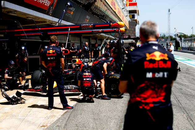 Oracle Red Bull Racing team, F1 Grand Prix of Spain at Circuit de Barcelona-Catalunya on May 21, 2022 in Barcelona, Spain. (Photo by HOCH ZWEI) Barcelona Spain