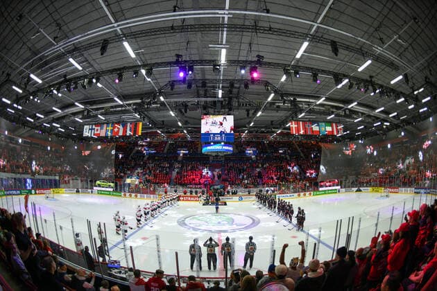 21.05.2022, Helsinki, Helsinki Ice Hall, 2022 IIHF Ice hockey, Eishockey World Championship, WM, Weltmeisterschaft Canada - Switzerland, First sold out game in Helsinki Helsinki Helsinki Ice Hall Uusimaa Finland Copyright: xJustPictures.ch AndreaxBrancax