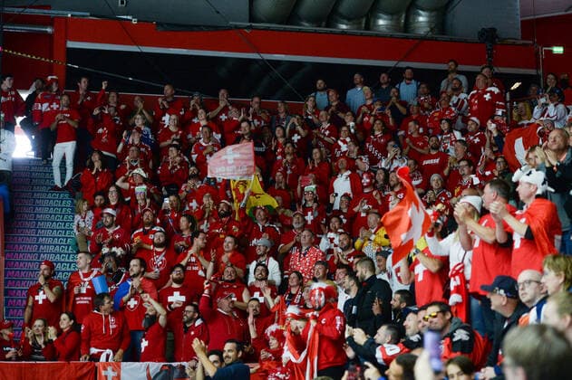 21.05.2022, Helsinki, Helsinki Ice Hall, 2022 IIHF Ice hockey, Eishockey World Championship, WM, Weltmeisterschaft Canada - Switzerland, Swiss fans Helsinki Helsinki Ice Hall Uusimaa Finland Copyright: xJustPictures.ch AndreaxBrancax