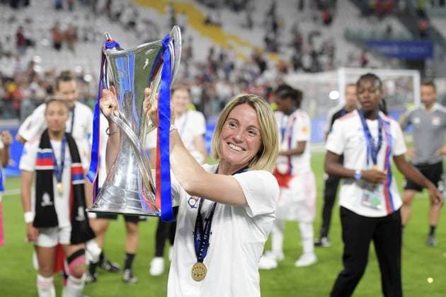 TURIN - Olympique Lyonnais women trainer coach Sonia Bompastor after the UEFA Women s Champions League Final between Barcelona FC and Olympique Lyon at the Juventus Stadium on May 21, 2022 in Turin, Italy. ANP DUTCH HEIGHT UEFA Women s Champions League Final 2021 2022 xVIxANPxSportx xGerritxvanxKeulenxIVx