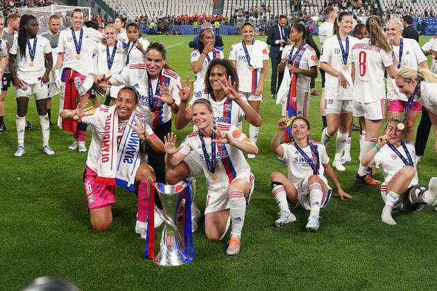 Photo Spada LaPresse May 21 , 2022 - Turin ,Italy Soccer Bercelona vs Lyon- UEFA Women s Champions League Final 2021 2022 In the photo : lyon players celebrates winning the trophy  Copyright: xSpada LaPressex