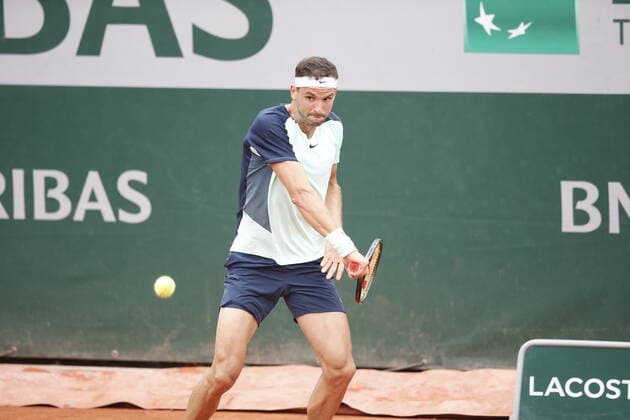 22.05.2022, Tennis, French Open 2022 Roland-Garros, FRA, Paris, Roland Garros Bild: v. li. Grigor Dimitrow (BUL) Copyright: HMBxMedia AntonioxBorga