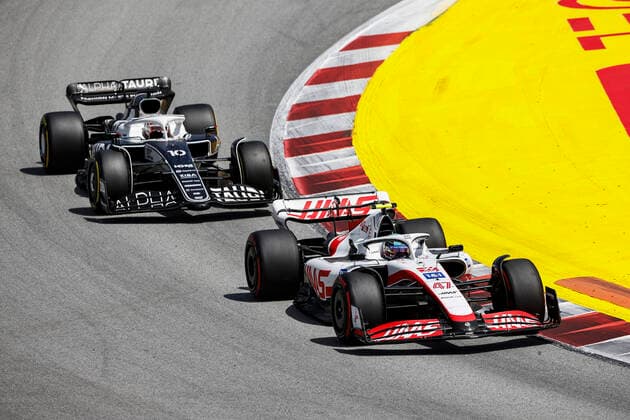 47 Mick Schumacher (DEU, Haas F1 Team), 10 Pierre Gasly (FRA, Scuderia AlphaTauri), F1 Grand Prix of Spain at Circuit de Barcelona-Catalunya on May 22, 2022 in Barcelona, Spain. (Photo by HOCH ZWEI) Barcelona Spain