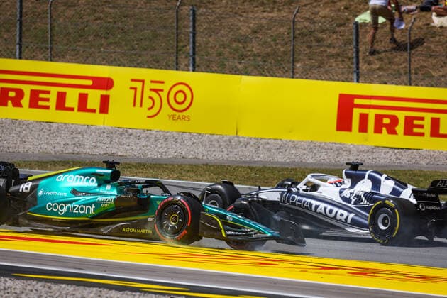 18 Lance Stroll (CAN, Aston Martin Aramco Cognizant F1 Team), 10 Pierre Gasly (FRA, Scuderia AlphaTauri), F1 Grand Prix of Spain at Circuit de Barcelona-Catalunya on May 22, 2022 in Barcelona, Spain. (Photo by HOCH ZWEI) Barcelona Spain