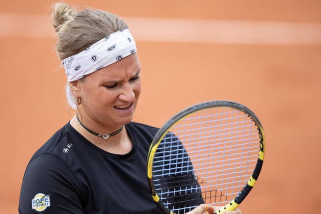 Belgian Ysaline Bonaventure pictured during a tennis match between Canadian Andreescu WTA, Tennis Damen 72) and Belgian Bonaventure (WTA 170), in the first round of the women s singles of the Roland Garros French Open tennis tournament, in Paris, France, Monday 23 May 2022. This year s tournament takes place from 22 May to 5 June. BENOITxDOPPAGNE  x35415403x