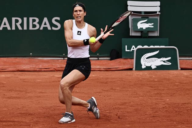Andrea Petkovic, GER, during first round of 2022 French Open at Roland Garros, Paris, 23 05 2022; -