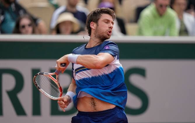 Mandatory Credit: Photo by Dave Shopland Shutterstock (12943993ax) Great Britain s Cameron Norrie in 1st round action French Open Tennis, Day 2, Roland Garros, Paris, France - 23 May 2022 French Open Tennis, Day 2, Roland Garros, Paris, France - 23 May 2022  Copyright: xDavexShopland Shutterstockx 12943993ax