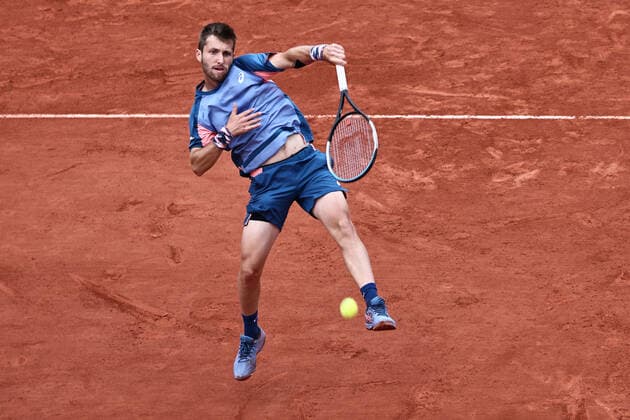 Corentin Moutet, FRA, during first round of 2022 French Open at Roland Garros, Paris, 23 05 2022; -