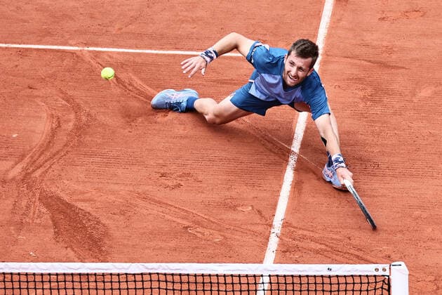 Corentin Moutet, FRA, during first round of 2022 French Open at Roland Garros, Paris, 23 05 2022; -