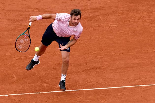May 23, 2022, Paris, France: STAN WAWRINKA of Switzerland return the ball to CORENTIN MOUTET of France during the first round at the French Open 2022, Grand Slam tennis tournament at the Roland-Garros Stadium - Paris France..Corentin Moutet won : 2:6 6:3 7:6 6:3 Paris France - ZUMAp119 20220523_zaf_p119_048 Copyright: xPierrexSteveninx