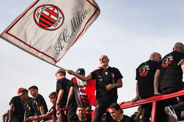 Photo LaPresse May 23, 2022 Milan, Italy News The departure of the open bus from Casa Milan for the Scudetto Festival. In the photo: Stefano Pioli  Copyright: xLaPresse AlessandroxBremec LaPrex