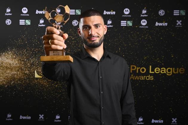 BRUSSEL, BELGIUM - MAY 23 : Deniz Undav player of the year award pictured during the Pro League Awards on May 23, 2022 in Brussel, Belgium, 23 05 2022 ( Pro League Awards 2021-2022 PhotoNews Panoramic 