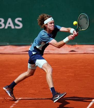 Mandatory Credit: Photo by Javier Garcia Shutterstock (12954043cb) Andrey Rublev in first round action French Open Tennis, Day 3, Roland Garros, Paris, France - 24 May 2022 French Open Tennis, Day 3, Roland Garros, Paris, France - 24 May 2022  Copyright: xJavierxGarcia Shutterstockx 12954043cb