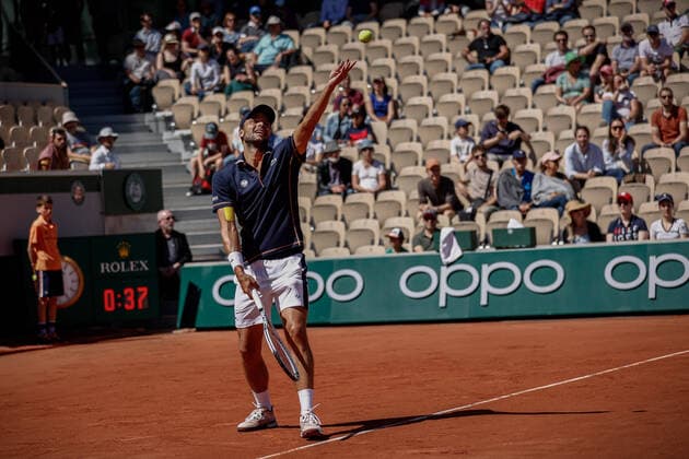 John ISNER (USA) contre Gregoire BARRERE (FRA) TENNIS : Roland Garros 2022 - 25 05 2022 AurelienMorissard Panoramic 
