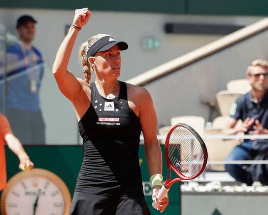 French Open 2022, Angelique Kerber macht die Faust und jubelt, Jubel, Freude, Emotion) Tennis - French Open 2022 - Grand Slam ATP, Tennis Herren WTA, Tennis Damen ITF - Roland Garros - Paris - - France - 25 May 2022. Copyright: xJuergenxHasenkopfx