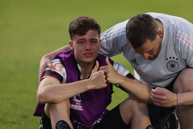 220525 of Germany during the UEFA Under-17 quarter Final between Germany and France on May 25, 2022 in Tel Aviv. Photo: Nir Keidar BILDBYRAN COP 329 ZN0007 fotboll football soccer fotball em U17, U 17 p17 UEFA EURO, EM, Europameisterschaft,Fussball under 17 tyskland frankrike france germany Copyright: NIRxKEIDAR BB220525BB975