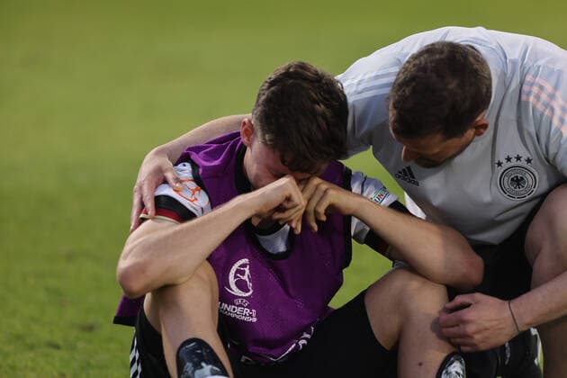 220525 of Germany during the UEFA Under-17 quarter Final between Germany and France on May 25, 2022 in Tel Aviv. Photo: Nir Keidar BILDBYRAN COP 329 ZN0007 fotboll football soccer fotball em U17, U 17 p17 UEFA EURO, EM, Europameisterschaft,Fussball under 17 tyskland frankrike france germany Copyright: NIRxKEIDAR BB220525BB977