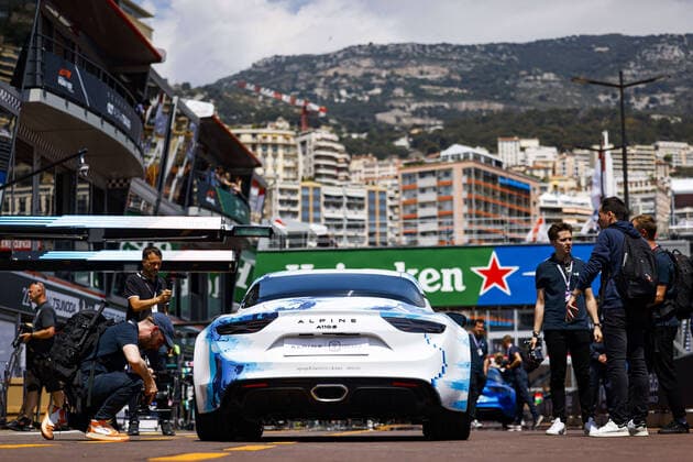 Alpine A110 S, Driving Evolution during the Formula 1 Grand Prix de Monaco 2022, 7th round of the 2022 FIA Formula One World Championship, WM, Weltmeisterschaft on the Circuit de Monaco, from May 27 to 29, 2022 in Monte-Carlo, Monaco - F1 - MONACO GRAND PRIX 2022 DPPI Panoramic  00122018__DE_2588.JPG_