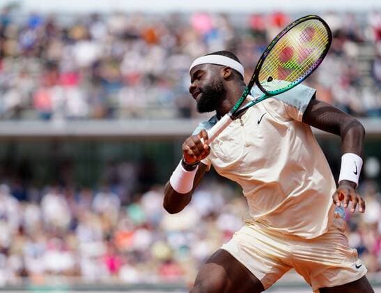 Mandatory Credit: Photo by Dave Shopland Shutterstock (12958165bh) Frances Tiafoe from USA loses in 4 sets in his second round match French Open Tennis, Day 5, Roland Garros, Paris, France - 26 May 2022 French Open Tennis, Day 5, Roland Garros, Paris, France - 26 May 2022  Copyright: xDavexShopland Shutterstockx 12958165bh