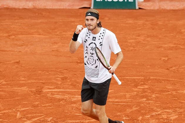 26.05.2022, Tennis, French Open 2022 Roland-Garros, FRA, Paris, Roland Garros Bild: v. li. Stefanos Tsitsipas (GRE) Copyright: HMBxMedia AntonioxBorga