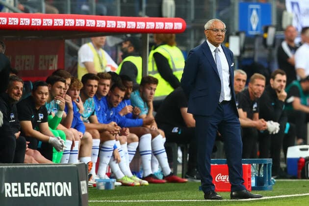 23.05.2022, xtgx, Fussball Relegation 1. Bundesliga, Hamburger SV - Hertha BSC Berlin emspor, v.l. Felix Magath (Hertha, Trainer) (DFL DFB REGULATIONS PROHIBIT ANY USE OF PHOTOGRAPHS as IMAGE SEQUENCES and or QUASI-VIDEO) Hamburg