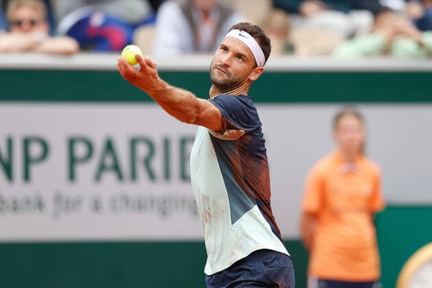 27.05.2022, Tennis, French Open 2022 Roland-Garros, FRA, Paris, Roland Garros Bild: v. li. Grigor Dimitrow (BUL) Copyright: HMBxMedia AntonioxBorga