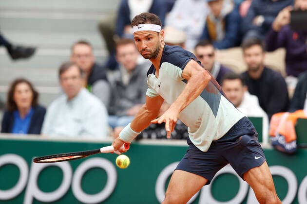 27.05.2022, Tennis, French Open 2022 Roland-Garros, FRA, Paris, Roland Garros Bild: v. li. Grigor Dimitrow (BUL) Copyright: HMBxMedia AntonioxBorga