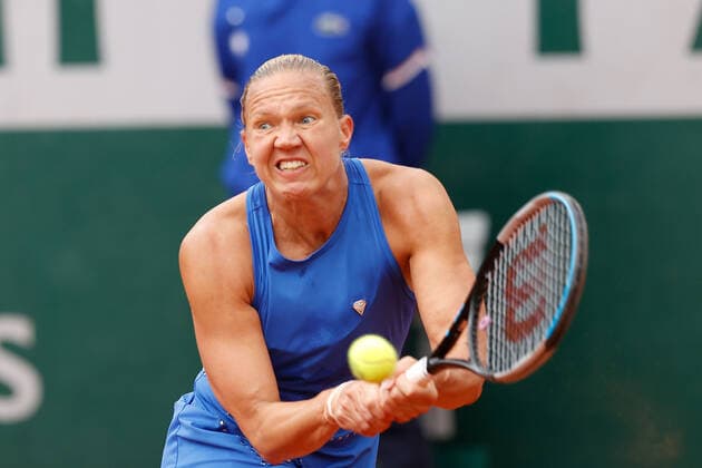 27.05.2022, Tennis, French Open 2022 Roland-Garros, FRA, Paris, Roland Garros Bild: v. li. Kaia Kanepi (EST) Copyright: HMBxMedia AntonioxBorga