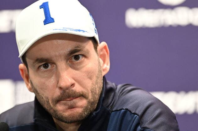 Russia Soccer Cup Dynamo Training 8201591 27.05.2022 Dynamo s head coach Sandro Schwarz looks on during a news conference ahead of the Russian Cup final soccer match between Dynamo Moscow and Spartak Moscow, in Moscow, Russia. Pavel Bednyakov Sputnik Moscow Russia  Copyright: xPavelxBednyakovx