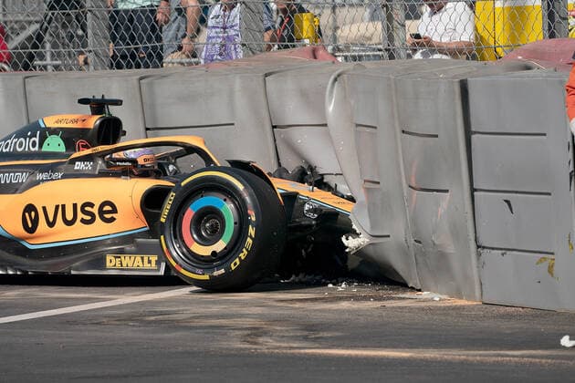 FORMULA 1 GRAND PRIX DE MONACO 2022 27.05.2022, Monaco Circuit, Monte Carlo, FORMULA 1 GRAND PRIX DE MONACO 2022 , im Bild Unfall von Daniel Ricciardo (AUS), McLaren F1 Team