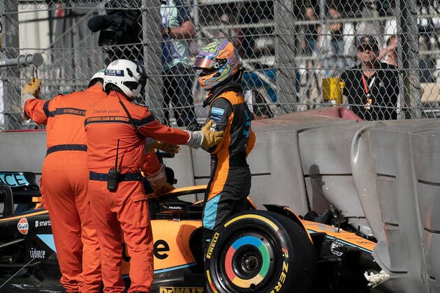 FORMULA 1 GRAND PRIX DE MONACO 2022 27.05.2022, Monaco Circuit, Monte Carlo, FORMULA 1 GRAND PRIX DE MONACO 2022 , im Bild Unfall von Daniel Ricciardo (AUS), McLaren F1 Team