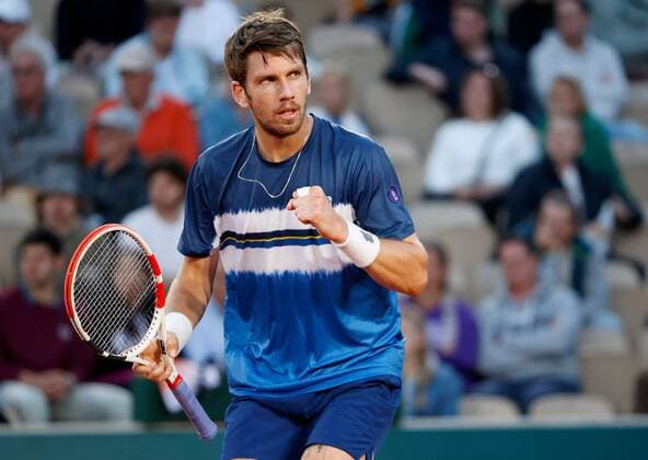 Mandatory Credit: Photo by Ella Ling Shutterstock (12956278dp) Cameron Norrie of GBR celebrates French Open Tennis, Day 6, Roland Garros, Paris, France - 27 May 2022 French Open Tennis, Day 6, Roland Garros, Paris, France - 27 May 2022  Copyright: xEllaxLing Shutterstockx 12956278dp