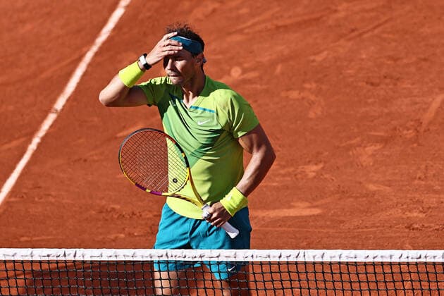 Rafael Nadal, ESP, during third round of 2022 French Open at Roland Garros, Paris, 27 05 2022; -