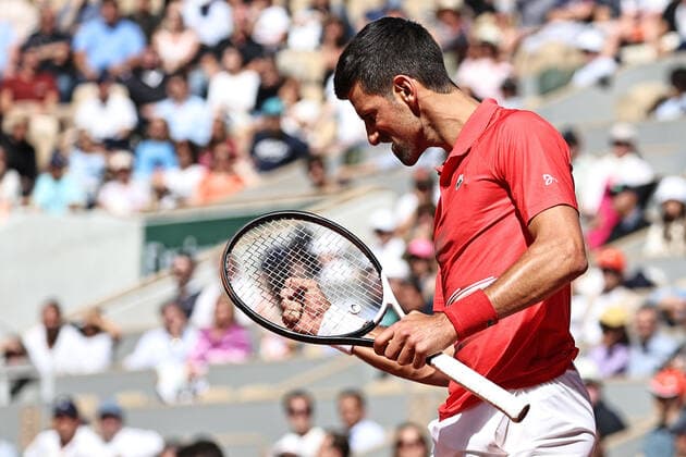 Novak Djokovic, SRB, during third round of 2022 French Open at Roland Garros, Paris, 27 05 2022; -