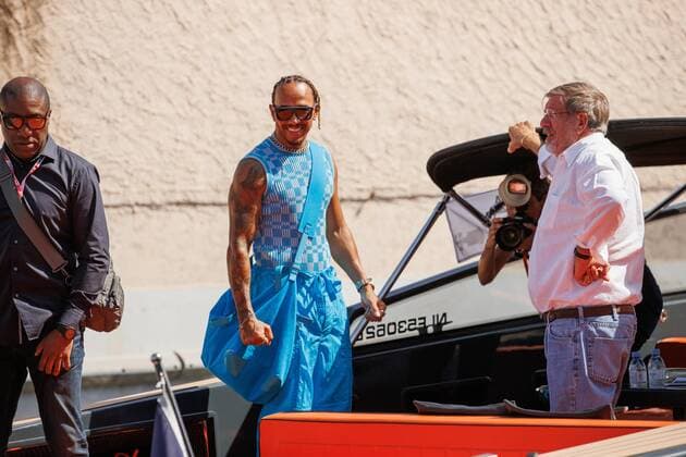 Lewis Hamilton (Mercedes AMG Petronas Motorsport) kommt mit dem Boot zur Rennstrecke, Grosser Preis von Monaco 2022, Motorsport, Formel 1, 28.05.2022 Grosser Preis von Monaco 2022, Motorsport, Formel 1, 28.05.2022 Copyright: xEibner-Pressefoto AlexanderxNeisx EP_ANS