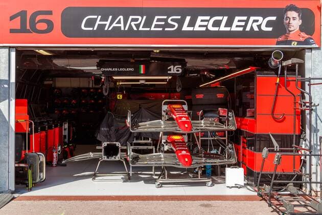 Blick auf die Box von Charles Leclerc (Scuderia Ferrari), Grosser Preis von Monaco 2022, Motorsport, Formel 1, 28.05.2022 Grosser Preis von Monaco 2022, Motorsport, Formel 1, 28.05.2022 Copyright: xEibner-Pressefoto AlexanderxNeisx EP_ANS