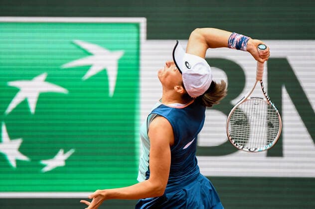 Tennis - Roland Garros 2022 - Iga Swiatek -Pologne TENNIS : Roland Garros 2022 - France - 28 05 2022 ChrysleneCaillaud Panoramic 