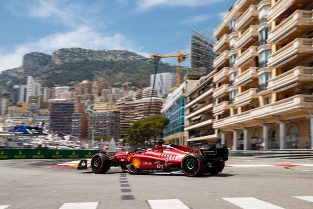 Carlos Sainz (Scuderia Ferrari) mit seinem Auto in der Hafenschikane, Grosser Preis von Monaco 2022, Motorsport, Formel 1, 28.05.2022 Grosser Preis von Monaco 2022, Motorsport, Formel 1, 28.05.2022 Copyright: xEibner-Pressefoto AlexanderxNeisx EP_ANS
