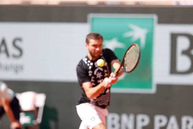 28.05.2022, Tennis, French Open 2022 Roland-Garros, FRA, Paris, Roland Garros Bild: v. li. Gilles Simon (FRA), sein letztes Spiel Copyright: HMBxMedia AntonioxBorga