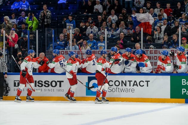 28.05.2022, Tampere, Nokia Arena, Canada v Czech Republic - 2022 IIHF Ice hockey, Eishockey World Championship, WM, Weltmeisterschaft 46 David Krejci (Czech Republic) celebrate his 0:1 goal Tampere Nokia Arena Pirkanmaa Finland Copyright: xJustPictures.ch AndreaxBrancax