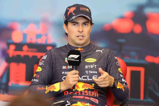 Monaco, Monte Carlo - May 28, 2022: FIA Formula One World Championship, WM, Weltmeisterschaft Grand Prix de Monaco F1, Qualifying press conference, PK, Pressekonferenz with Sergio Perez, Oracle Red Bull Racing. Mandoga Media Germany Monaco F1 Grand Prix, Qualifying Press Conference